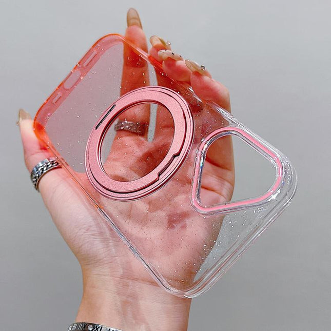 Transparent Gradient 360 Degree Rotation Holder MagSafe Phone Case, For iPhone 16 Plus, For iPhone 16