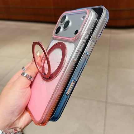 Transparent Gradient 360 Degree Rotation Holder MagSafe Phone Case, For iPhone 16 Plus, For iPhone 16