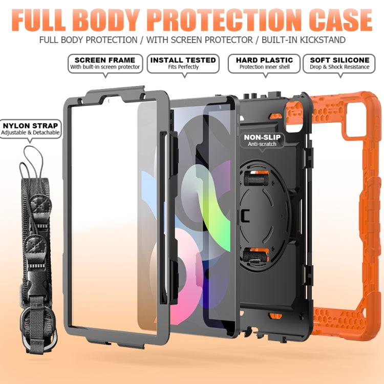 Funda protectora de silicona y PC a prueba de golpes con soporte, correa para el hombro, correa para la mano y ranura para bolígrafo, para iPad Air 2022/2020 10.9, para Samsung Galaxy Tab A7 (2020) T500/T505