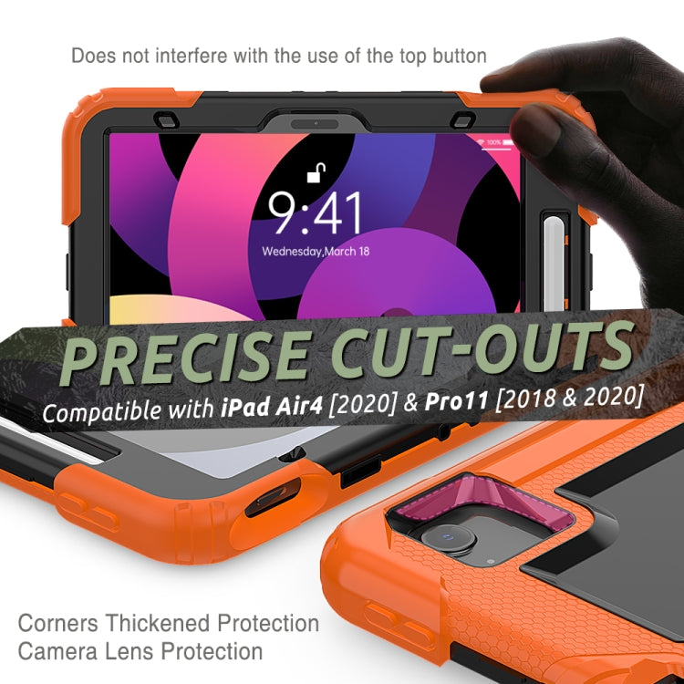 Funda protectora de silicona y PC a prueba de golpes con soporte, correa para el hombro, correa para la mano y ranura para bolígrafo, para iPad Air 2022/2020 10.9, para Samsung Galaxy Tab A7 (2020) T500/T505