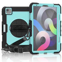 Shockproof Colorful Silicone + PC Protective Case with Holder & Shoulder Strap & Hand Strap & Pen Slot, For iPad Air 2022 / 2020 10.9, For Samsung Galaxy Tab A7 (2020) T500/T505