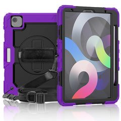 Shockproof Colorful Silicone + PC Protective Case with Holder & Shoulder Strap & Hand Strap & Pen Slot, For iPad Air 2022 / 2020 10.9, For Samsung Galaxy Tab A7 (2020) T500/T505