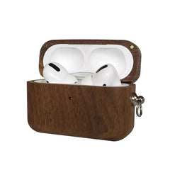 Wooden Earphone Protective Case For AirPods Pro, Black Walnut, Safflower Pear, Bamboo, Cherry