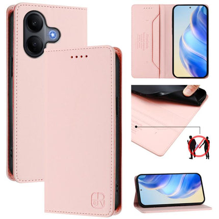 RC01 Dual-Folded Magnetic Suction RFID Leather Phone Case, For vivo V60 Lite 4G / 5G