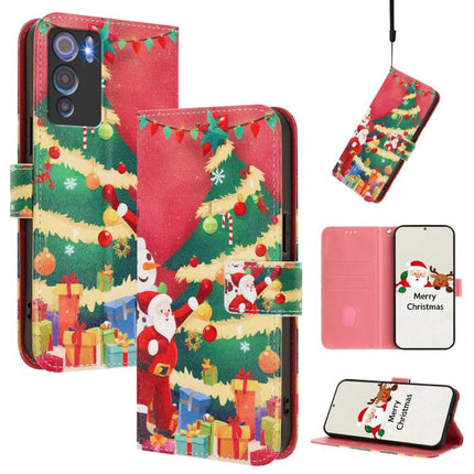 Christmas Series Buckle Leather Phone Case with Hand Strap, For Doogee N60 Pro