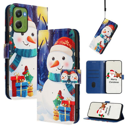Christmas Series Buckle Leather Phone Case with Hand Strap, For Motorola Moto G67 Power 5G, For Motorola Edge 70 5G, For Motorola Moto G06 4G