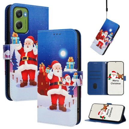Christmas Series Buckle Leather Phone Case with Hand Strap, For Motorola Moto G67 Power 5G, For Motorola Edge 70 5G, For Motorola Moto G06 4G