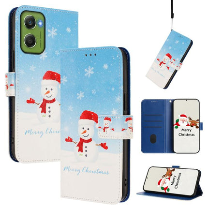 Christmas Series Buckle Leather Phone Case with Hand Strap, For Motorola Moto G67 Power 5G, For Motorola Edge 70 5G, For Motorola Moto G06 4G
