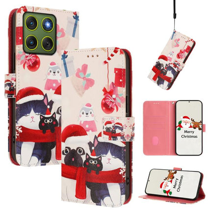Christmas Series Buckle Leather Phone Case with Hand Strap, For Motorola Moto G67 Power 5G, For Motorola Edge 70 5G, For Motorola Moto G06 4G