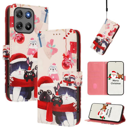 Christmas Series Buckle Leather Phone Case with Hand Strap, For Motorola Moto G67 Power 5G, For Motorola Edge 70 5G, For Motorola Moto G06 4G