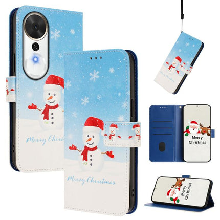 Christmas Series Buckle Leather Phone Case with Hand Strap, For Honor Magic8 Pro, For Honor Magic8, For Honor Play 70 Plus, For Honor X5c Plus