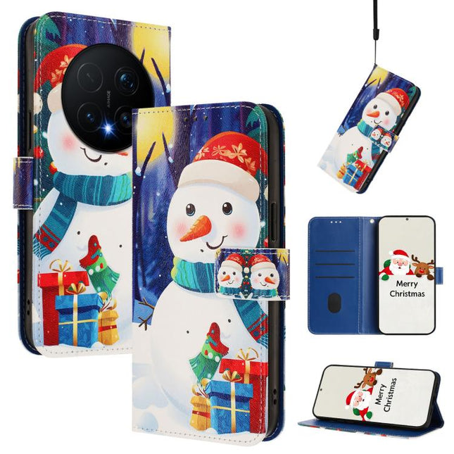 Christmas Series Buckle Leather Phone Case with Hand Strap, For Honor Magic8 Pro, For Honor Magic8, For Honor Play 70 Plus, For Honor X5c Plus