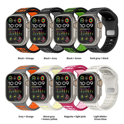 xDfind Two Color Silicone Sport Breathable Watch Band, For Apple Watch 46mm / 49mm / 45mm / 44mm