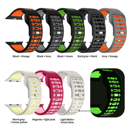 xDfind Two Color Silicone Sport Breathable Watch Band, For Apple Watch 46mm / 49mm / 45mm / 44mm