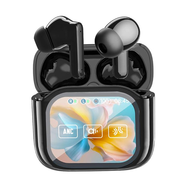 JM19 Touchscreen Color Screen ANC Active Noise Reduction Wireless Bluetooth Earphone with Translator
