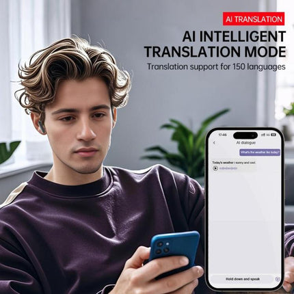 JM19 Touchscreen Color Screen ANC Active Noise Reduction Wireless Bluetooth Earphone with Translator