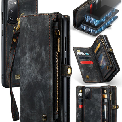 CaseMe 008 Detachable Multifunctional Horizontal Flip Leather Case with Holder & Card Slot & Zipper Wallet & Photo Frame, For Samsung Galaxy S20 FE
