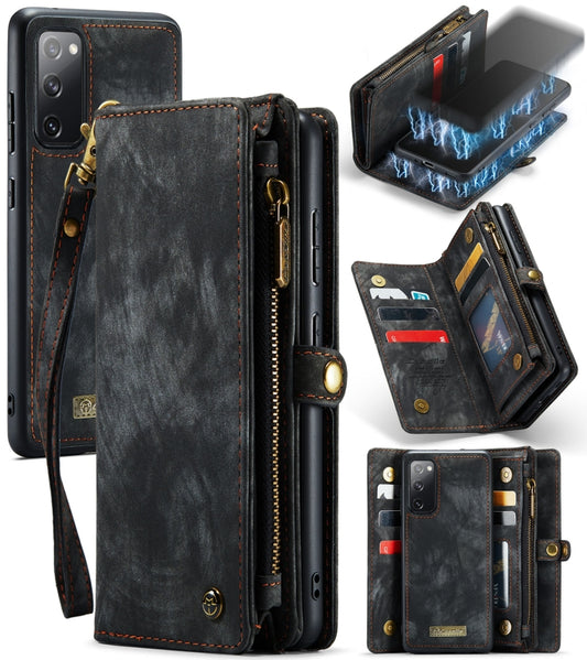 CaseMe 008 Detachable Multifunctional Horizontal Flip Leather Case with Holder & Card Slot & Zipper Wallet & Photo Frame, For Samsung Galaxy S20 FE