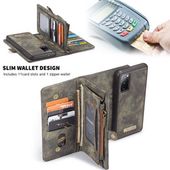 CaseMe 008 Detachable Multifunctional Horizontal Flip Leather Case with Holder & Card Slot & Zipper Wallet & Photo Frame, For Samsung Galaxy S20 FE