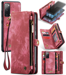 CaseMe 008 Detachable Multifunctional Horizontal Flip Leather Case with Holder & Card Slot & Zipper Wallet & Photo Frame, For Samsung Galaxy S20 FE