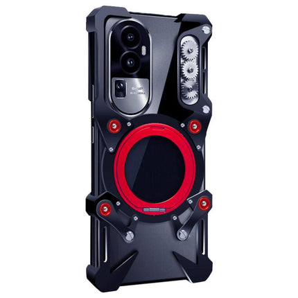 Rotating Bracket Hollow Metal Phone Case with Lanyard, For OPPO Reno10 Pro+ 5G Global, For OPPO Find X8 Pro