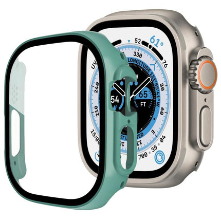 xDfind Tempered Glass Film Integrated PC Watch Cover, For Apple Watch Series 11 42mm / 10 42mm, For Apple Watch Series 9 / 8 / 7 45mm