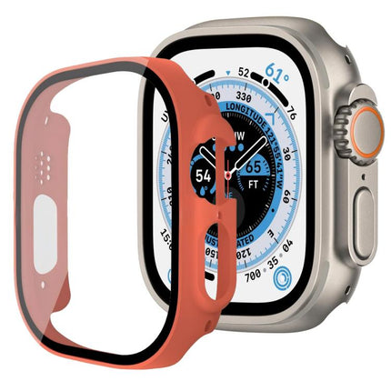 xDfind Tempered Glass Film Integrated PC Watch Cover, For Apple Watch Series 11 42mm / 10 42mm, For Apple Watch Series 9 / 8 / 7 45mm