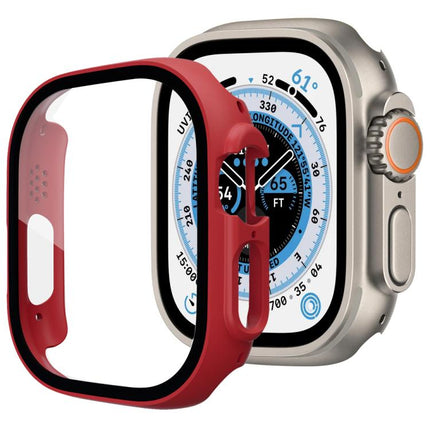 xDfind Tempered Glass Film Integrated PC Watch Cover, For Apple Watch Series 11 42mm / 10 42mm, For Apple Watch Series 9 / 8 / 7 45mm