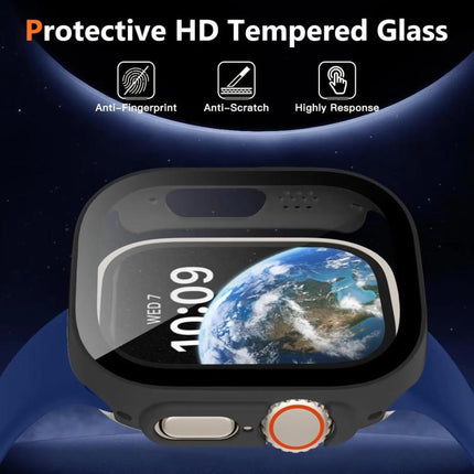 xDfind Tempered Glass Film Integrated PC Watch Cover, For Apple Watch Series 6 / 5 / 4 / SE 40mm, For Apple Watch Series 11 46mm / 10 46mm