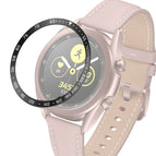 For Samsung Galaxy Watch 3 41mm / Black Ring White Letter