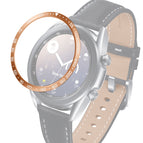 For Samsung Galaxy Watch 3 41mm / Rose Gold Ring White Letter
