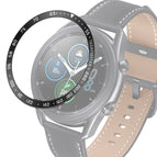 For Samsung Galaxy Watch 3 45mm / Black Ring White Letter