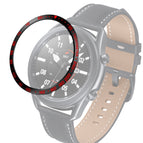 For Samsung Galaxy Watch 3 45mm / Black Ring Red Letter