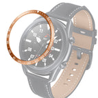 For Samsung Galaxy Watch 3 45mm / Rose Gold Ring White Letter