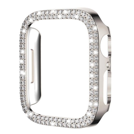 xDfind Double Row Diamond Hollow PC Watch Cover, For Apple Watch Series 11 46mm / 10 46mm, For Apple Watch Series 11 42mm / 10 42mm
