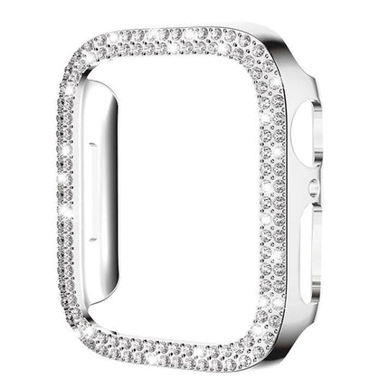 xDfind Double Row Diamond Hollow PC Watch Cover, For Apple Watch Series 11 46mm / 10 46mm, For Apple Watch Series 11 42mm / 10 42mm