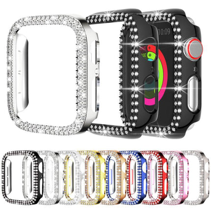xDfind Double Row Diamond Hollow PC Watch Cover, For Apple Watch Series 11 46mm / 10 46mm, For Apple Watch Series 11 42mm / 10 42mm