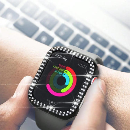 xDfind Double Row Diamond Hollow PC Watch Cover, For Apple Watch Series 11 46mm / 10 46mm, For Apple Watch Series 11 42mm / 10 42mm