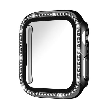 xDfind Single Row Diamond Tempered Glass Film Integrated PC Watch Case, For Apple Watch Series 3 / 2 / 1 42mm