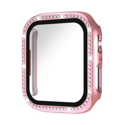 xDfind Single Row Diamond Tempered Glass Film Integrated PC Watch Case, For Apple Watch Series 3 / 2 / 1 42mm