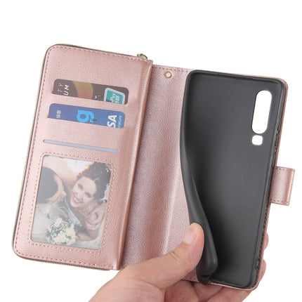 Zipper Wallet Bag Horizontal Flip PU Leather Case with Holder & 9 Card Slots & Wallet & Lanyard & Photo Frame, For Huawei P30, For Huawei P30 Lite, For Huawei P30 Pro, For Huawei P40