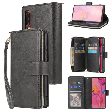 Zipper Wallet Bag Horizontal Flip PU Leather Case with Holder & 9 Card Slots & Wallet & Lanyard & Photo Frame, For Huawei P30, For Huawei P30 Lite, For Huawei P30 Pro, For Huawei P40