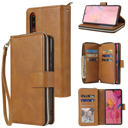 Zipper Wallet Bag Horizontal Flip PU Leather Case with Holder & 9 Card Slots & Wallet & Lanyard & Photo Frame, For Huawei P30, For Huawei P30 Lite, For Huawei P30 Pro, For Huawei P40