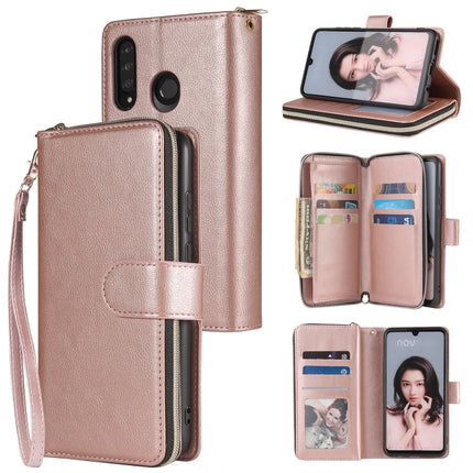 Zipper Wallet Bag Horizontal Flip PU Leather Case with Holder & 9 Card Slots & Wallet & Lanyard & Photo Frame, For Huawei P30, For Huawei P30 Lite, For Huawei P30 Pro, For Huawei P40