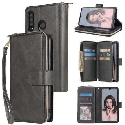 Zipper Wallet Bag Horizontal Flip PU Leather Case with Holder & 9 Card Slots & Wallet & Lanyard & Photo Frame, For Huawei P30, For Huawei P30 Lite, For Huawei P30 Pro, For Huawei P40