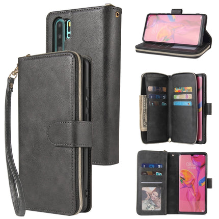 Zipper Wallet Bag Horizontal Flip PU Leather Case with Holder & 9 Card Slots & Wallet & Lanyard & Photo Frame, For Huawei P30, For Huawei P30 Lite, For Huawei P30 Pro, For Huawei P40