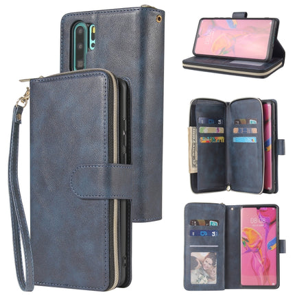 Zipper Wallet Bag Horizontal Flip PU Leather Case with Holder & 9 Card Slots & Wallet & Lanyard & Photo Frame, For Huawei P30, For Huawei P30 Lite, For Huawei P30 Pro, For Huawei P40