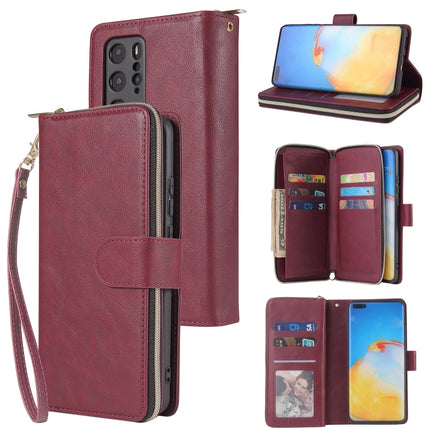 Zipper Wallet Bag Horizontal Flip PU Leather Case with Holder & 9 Card Slots & Wallet & Lanyard & Photo Frame, For Huawei P40 Lite, For Huawei P40 Pro, For Huawei P40 Pro+, For Huawei P40 Lite E
