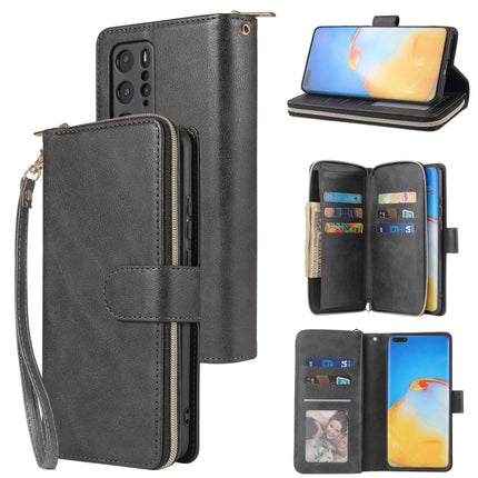 Zipper Wallet Bag Horizontal Flip PU Leather Case with Holder & 9 Card Slots & Wallet & Lanyard & Photo Frame, For Huawei P40 Lite, For Huawei P40 Pro, For Huawei P40 Pro+, For Huawei P40 Lite E