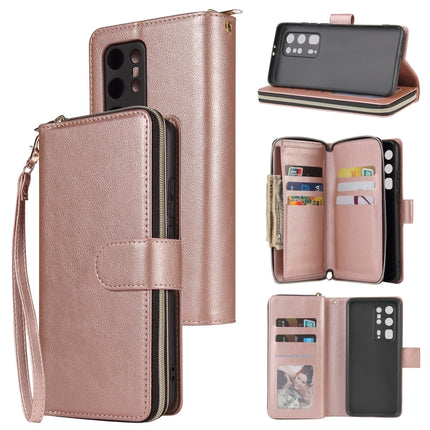 Zipper Wallet Bag Horizontal Flip PU Leather Case with Holder & 9 Card Slots & Wallet & Lanyard & Photo Frame, For Huawei P40 Lite, For Huawei P40 Pro, For Huawei P40 Pro+, For Huawei P40 Lite E